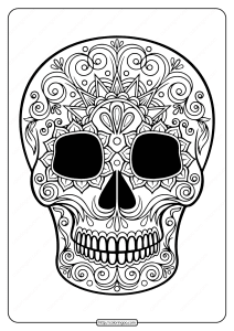 printable sugar skull pdf coloring pages 05