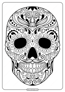 printable sugar skull pdf coloring pages 07