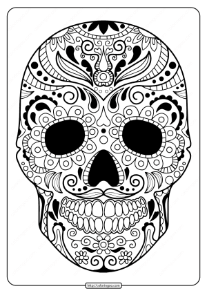 printable sugar skull pdf coloring pages 07