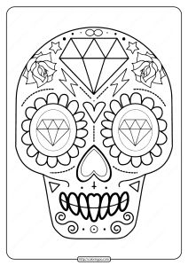 printable sugar skull pdf coloring pages 08