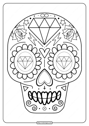 printable sugar skull pdf coloring pages 08