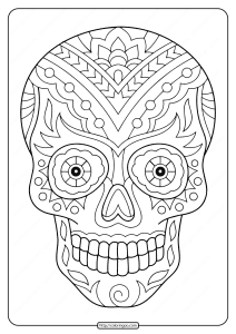 printable sugar skull pdf coloring pages 09