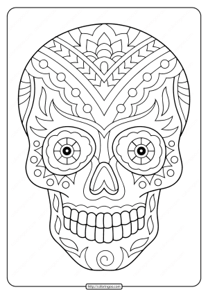 printable sugar skull pdf coloring pages 09