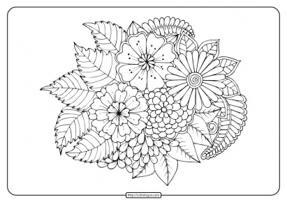 free flowers coloring pages for print