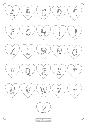 Free Printable Heart Shaped Alphabet Uppercase Letters