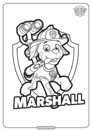 Free Printable Paw Patrol Marshall Coloring Pages