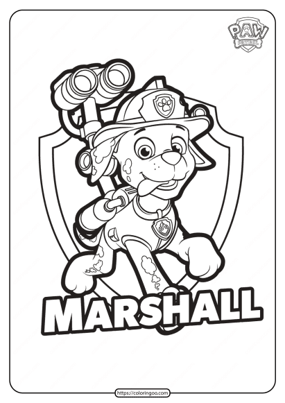 free printable paw patrol marshall coloring pages