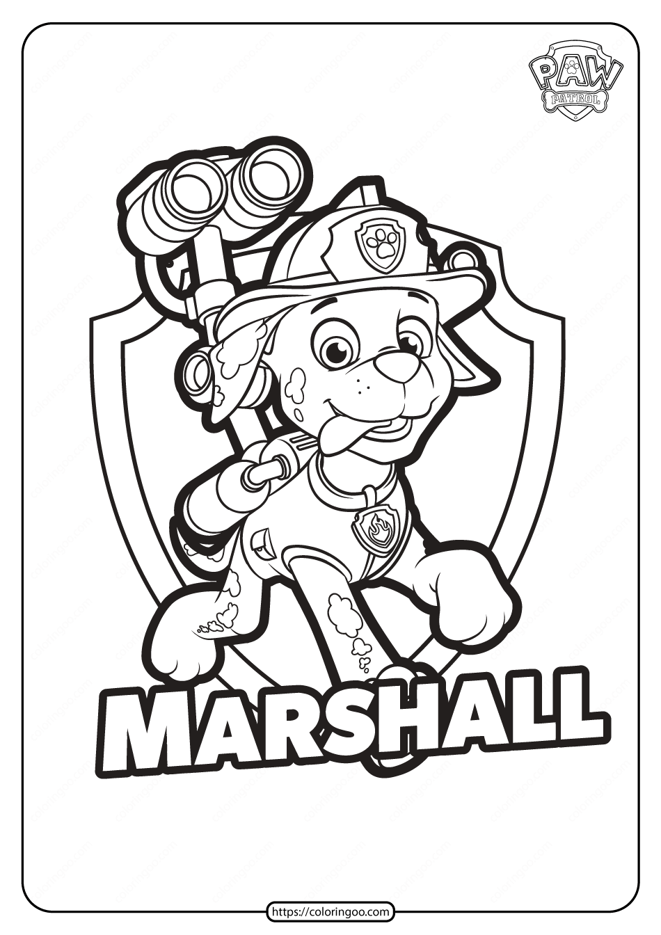 free printable paw patrol marshall coloring pages
