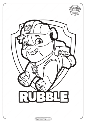 free printable paw patrol rubble coloring pages