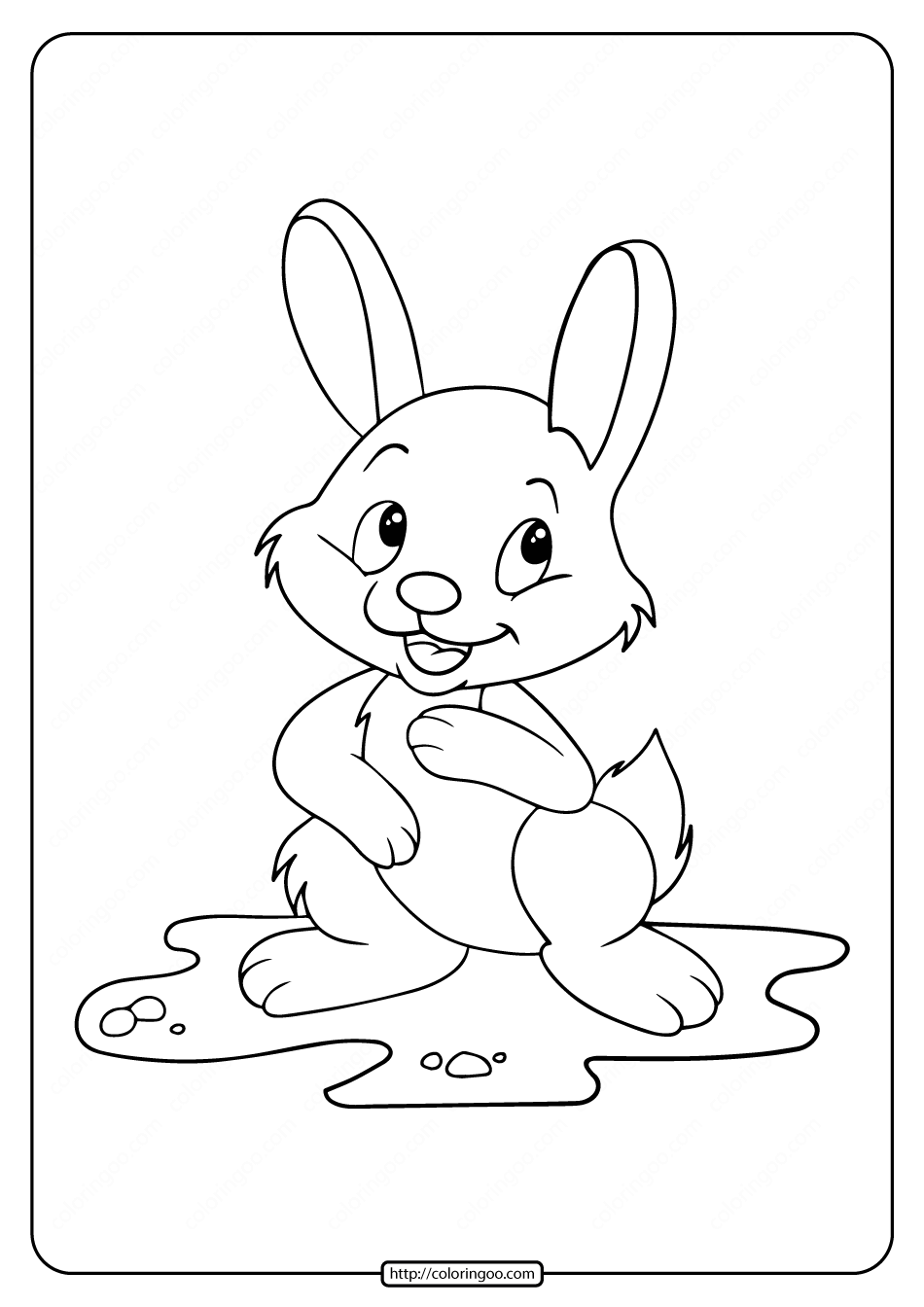 free printable rabbit coloring page for kids