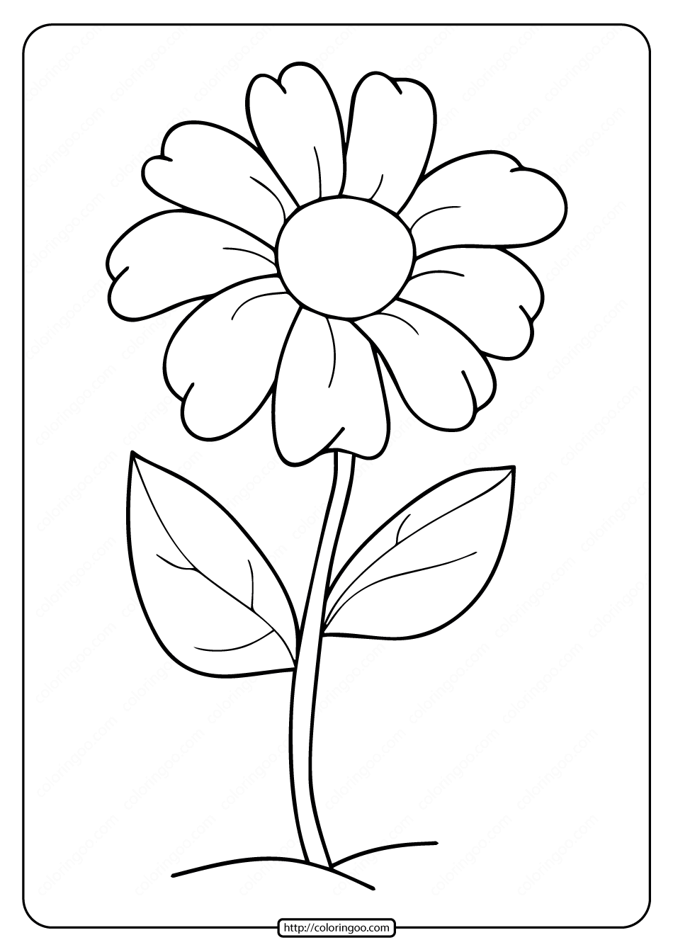 Free Printable Simple Flower Coloring Pages Printable Templates