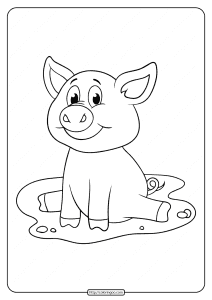 free printable sitting pig coloring pages