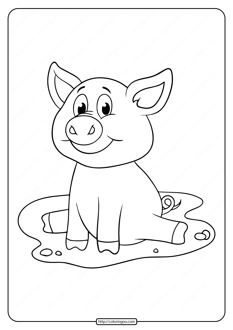 free printable sitting pig coloring pages