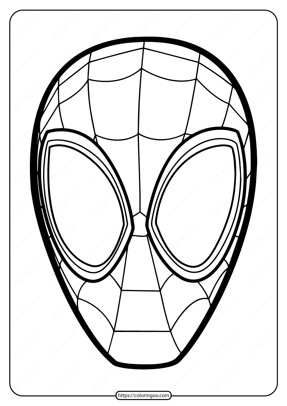 Free Printable Spiderman Mask Pdf Coloring Page