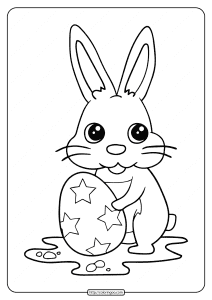 little rabbit and star easter egg coloring pages