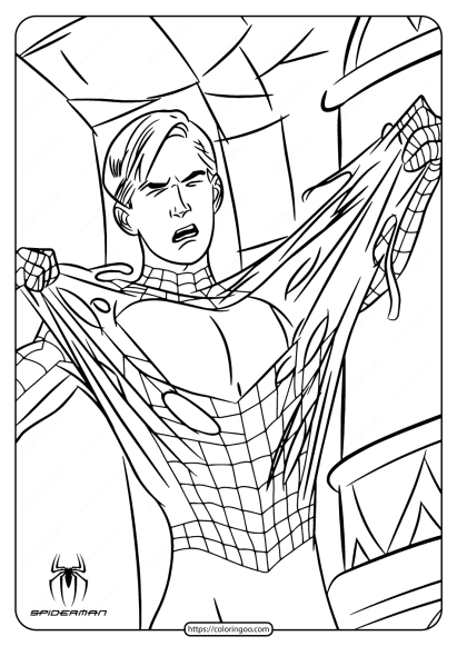 marvel spiderman peter parker pdf coloring page