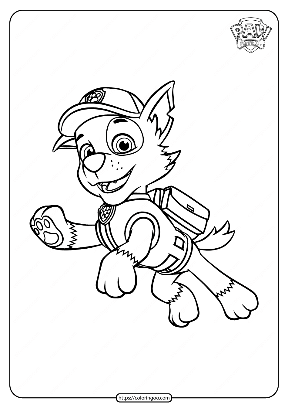 paw patrol rocky coloring pages for kids