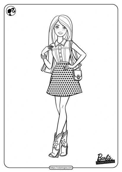 printable barbie fashionistas pdf coloring pages 03