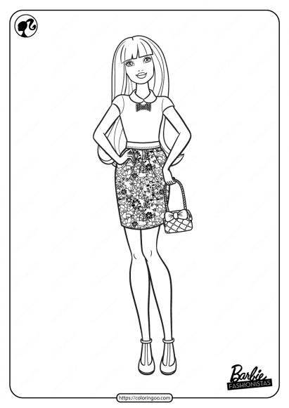 Printable Barbie Fashionistas Pdf Coloring Pages 06