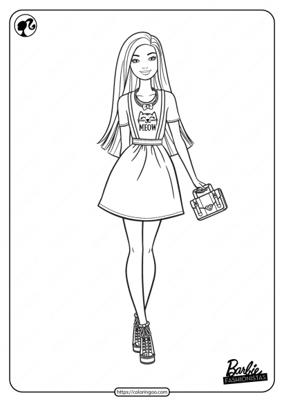 Printable Barbie Fashionistas Pdf Coloring Pages 07