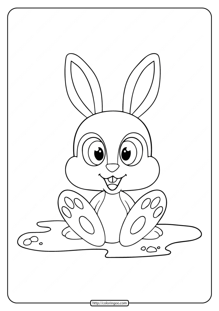 Printable Cute Baby Rabbit Coloring Pages