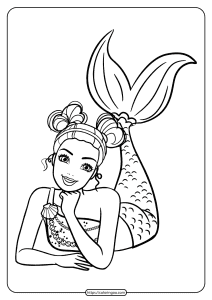 printable cute barbie mermaid coloring pages