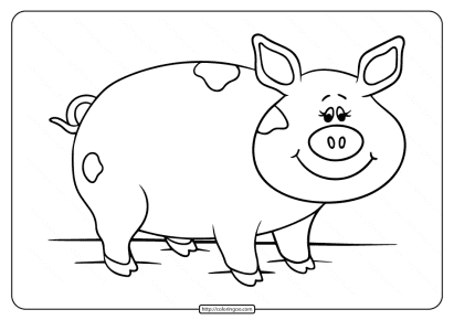 printable cute pig coloring pages