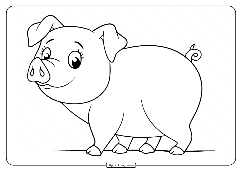 printable funny fat pig coloring pages