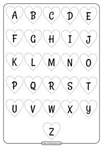 printable heart shaped alphabet uppercase letters