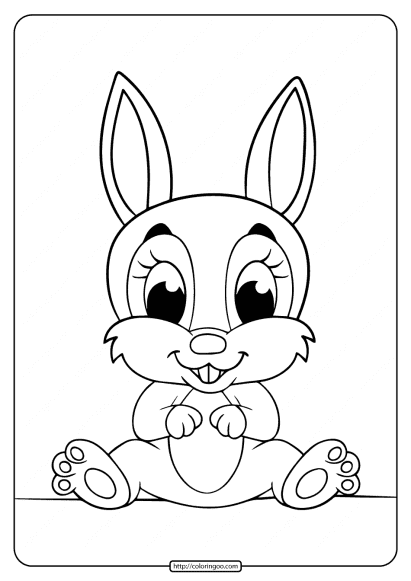 printable little cute rabbit coloring pages