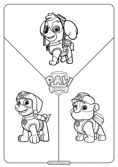 printable paw patrol friends coloring pages