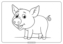 printable pig pdf coloring pages for kids