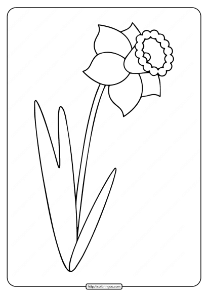 printable simple flower drawing coloring pages