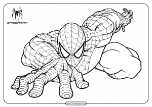 printable spiderman climb the building coloring page