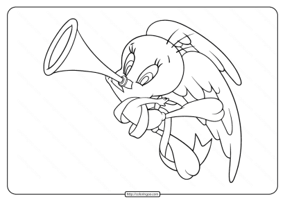 printable tweety angel of love coloring pages