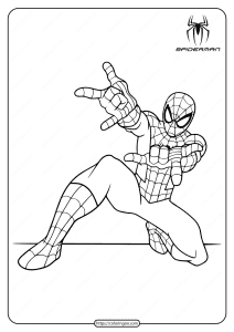 spiderman web shooting hand coloring pages