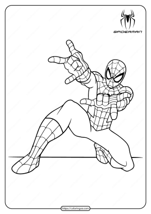 spiderman web shooting hand coloring pages