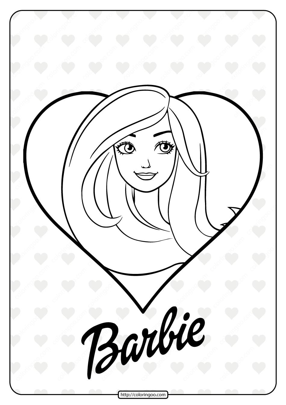 barbie love coloring pages