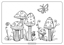 Cute Mushrooms Pdf Coloring Pages - Free Printable Coloring Pages for Kids
