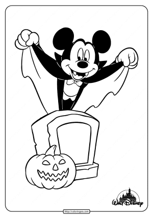 disney mickey mouse halloween coloring pages