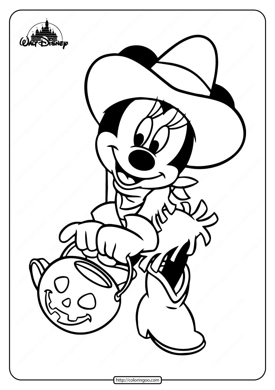disney minnie halloween coloring pages