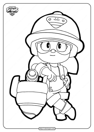 Free Printable Brawl Stars Jacky Coloring Pages