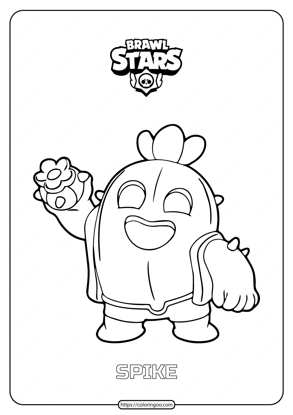 free printable brawl stars spike coloring pages