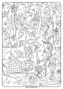 free printable trick or treat coloring pages