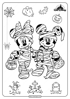 Happy Halloween Disney Coloring Pages