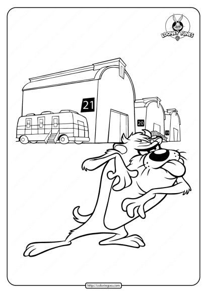 looney tunes tasmanian devil coloring page