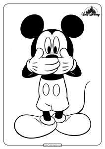 mickey mouse covered his mouth coloring pages