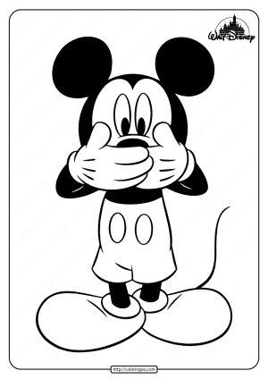 mickey mouse covered his mouth coloring pages