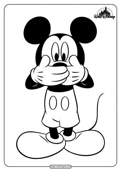 mickey mouse covered his mouth coloring pages