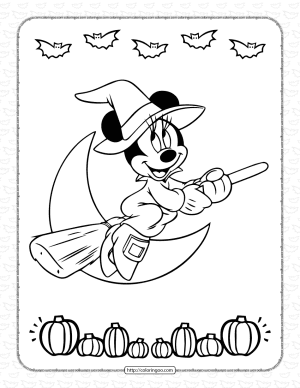 Minnie Mouse and Lovely Pumpkins Coloring Page